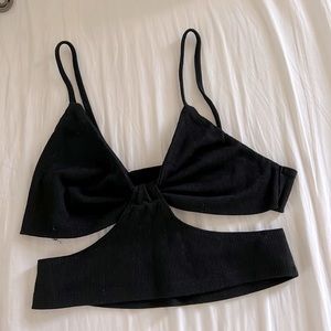 Black Crop Tank Top